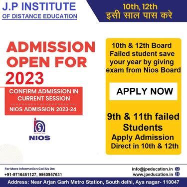 NIOS OPEN SCHOOL ADMISSION 2024 - Teaching Course In Ghitorni Delhi ...