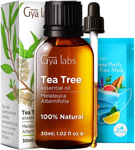 Gya Labs Tea Tree Oil for Skin, Hair, Face & Toenails - 100% Pure Natural Melaleuca Tea Tree ...