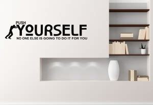 Zampyy 70 cm Push Yourself Vinyl Wallsticker Self Adhesive Sticker ...