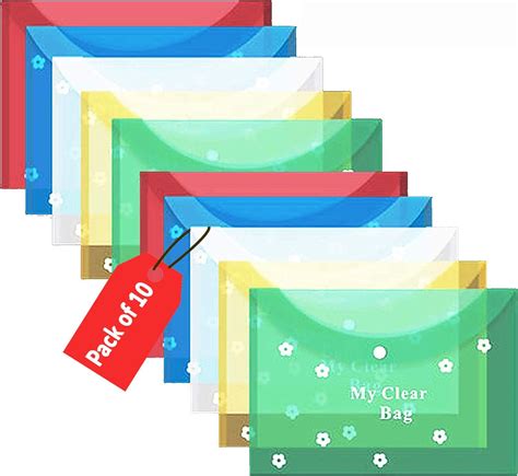 Amazon Brand - Solimo Button Bags, Envelope-Style (A4, Set of 12 ...