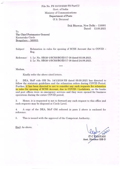 No Relaxation in rules for opening of SCSS Account due to COVID 19 ...