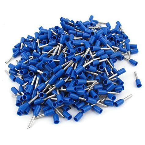 500 x Wire Crimp Terminal Insulated Bootlace Ferrule Blue E7508 20AWG ...