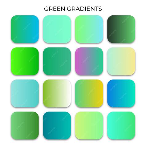 Premium Vector | Set of green gradient color palette