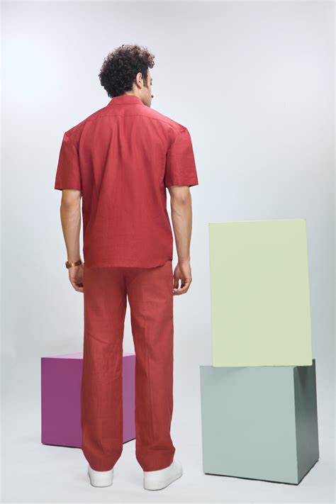 Nirmooha Menswear - Intense Rust Straight Pant - Elahe