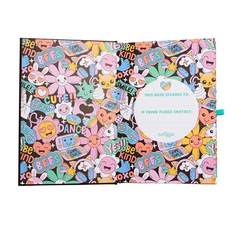 Smiggle Bright Side A5 Note Book School Kit for Kids 3Y+, Black