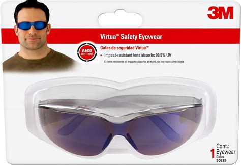 3M 90525-80025T Virtua Safety Eyewear with Blue Mirror Lens - Safety ...