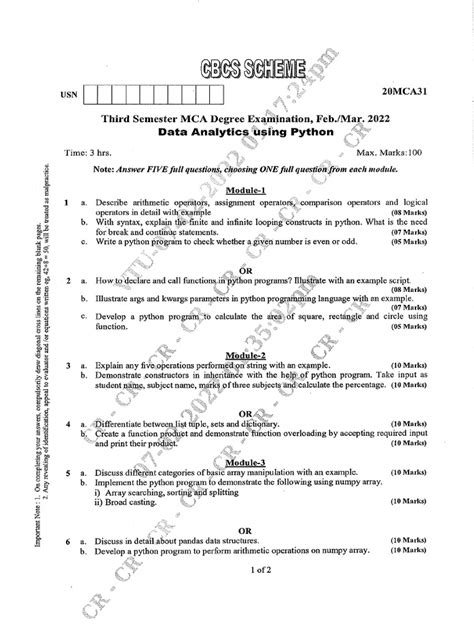 Image result for Introduction to Python Programming VTU Model Question Papers PDF
