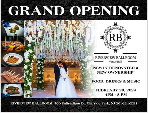Grand Opening of Waterfront Venue in Cliffside Park, Riverview Ballroom ...