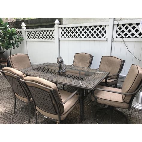 Martha Stewart 7-Piece Mallorca Outdoor/Patio Dining Set - AptDeco