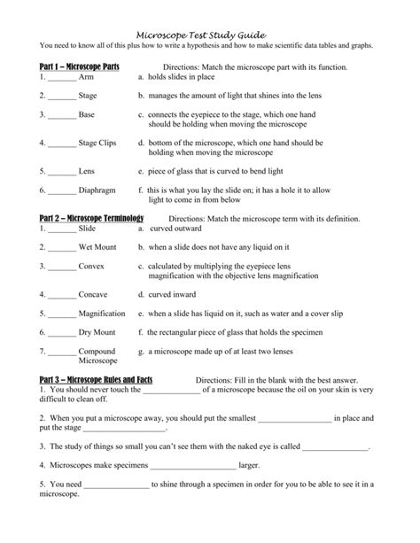 Image result for Compoud Microscope Study Guide