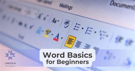Word Basics for Beginners, Eiseley Branch Library, 1530 Superior Street ...