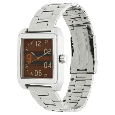 Fastrack Bare Basics Quartz Analog Brown Dial Stainless Steel Strap ...