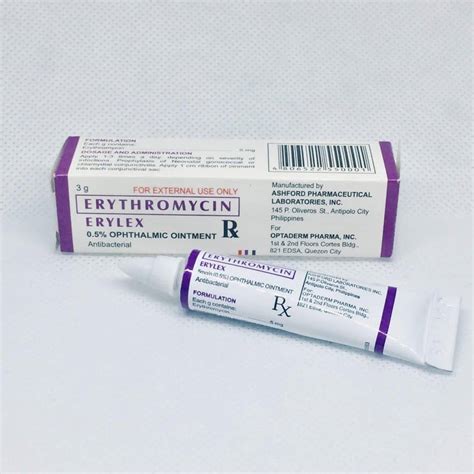 ERYLEX Ophthalmic Ointment - Optaderm Pharma Inc.