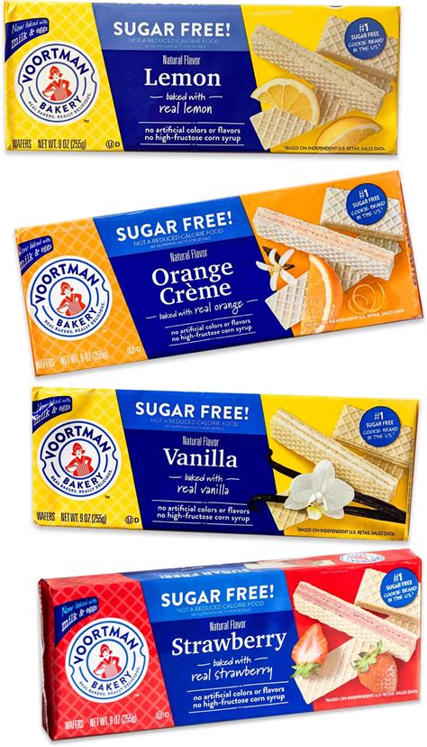 Amazon.com: Voortman Sugar Free Wafers - Variety Pack - Lemon - Vanilla ...