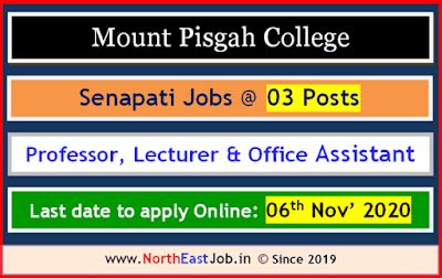 Mt. Pisgah College Senapati Recruitment 2020: Apply 03 Posts ...