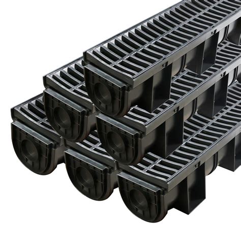 Trench Drain System With Plastic Grate 6 Pack Garden Drain | Desertcart ...