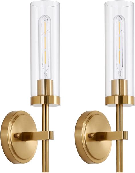 Hardwired Gold Wall Sconces Set of 2, Modern Bathroom Sconces Wall ...