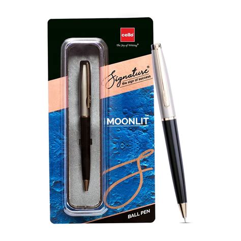 Cello Signature Moonlit Ball Pen|Blue Ink|1 Ball Pen|White Gold, Gold ...