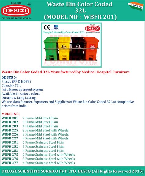 Hospital Waste Bins Color Coded 32L - Manufacturer, Supplier & Exporter ...