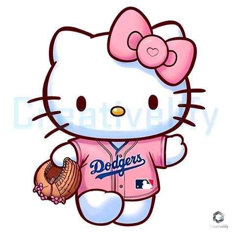 Hello Kitty Los Angeles Dodger Baseball PNG - CreativeLify