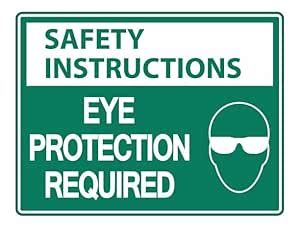 PVC Waterproof Sticker |Safety Instructions Eye Protection Required ...