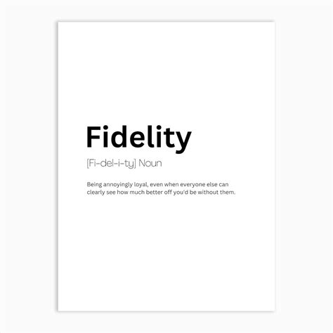 Fidelity Definition Meaning Art Print by Kaigozen - Fy