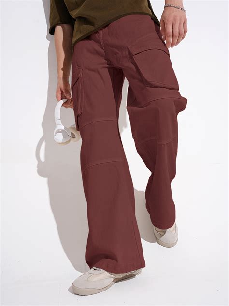 SHOWOFFFF Edition Men's Rust Relaxed Fit Cargo Jeans