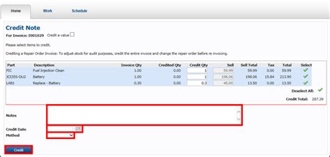 Crediting an Invoice | ALLDATA