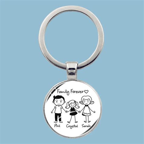 Family Photo Keychain Mom Dad Daughter Son Pet Trinket Backpack ...