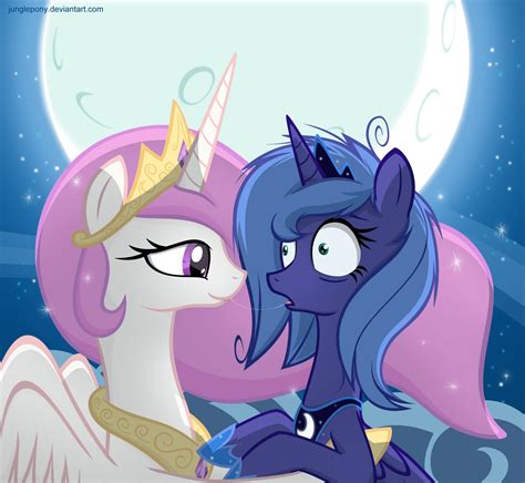 Luna's first kiss | My little pony princess, Princess luna, Celestia ...