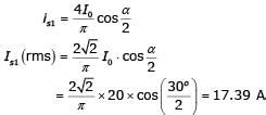 The waveform of the current drawn by a semi-converter from a sinusoidal ...