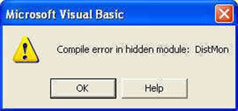 Image result for Compile Error in Hidden Module From Main