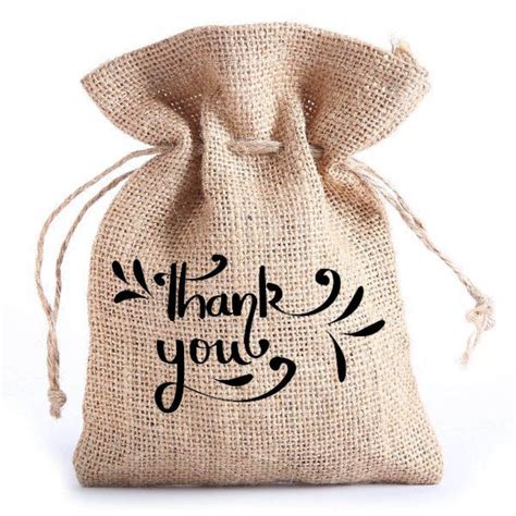Handmakers Women's Jute Potlis with Thank you Print | gift bag
