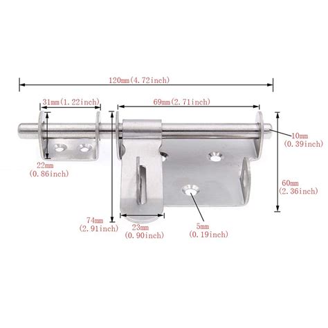 dingchi Sliding Bolt Gate Door Latch Lock, Slide Bolt Lock, 4 Inch ...