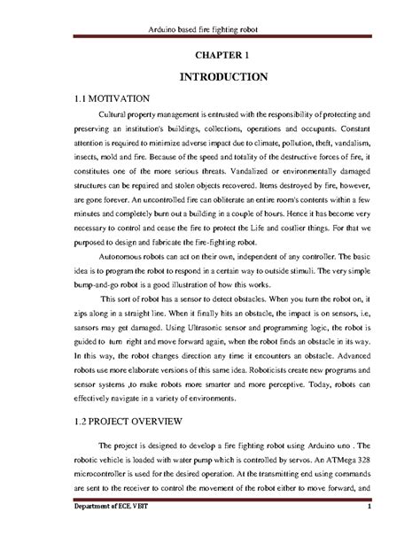 FIRE 101: Final Project Report on Autonomous Fire-Fighting Robot - Studocu