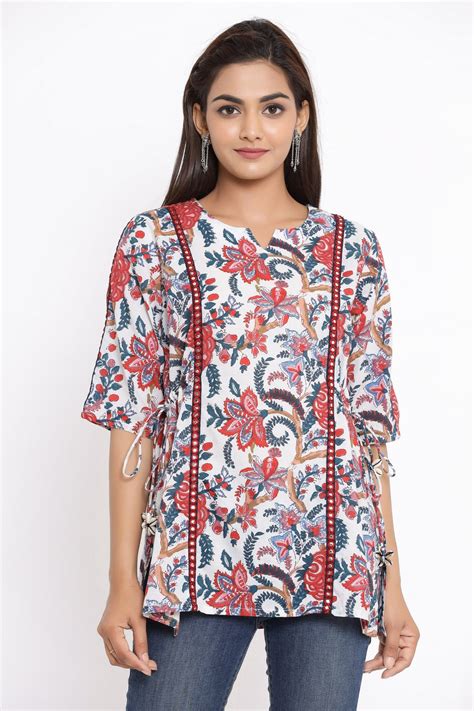 Printed Cotton Floral Top for Women - COTLAND FASHION