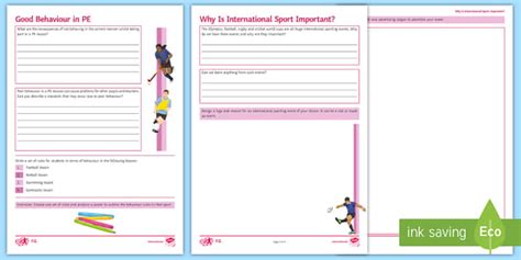 PE Cover Lesson Worksheets