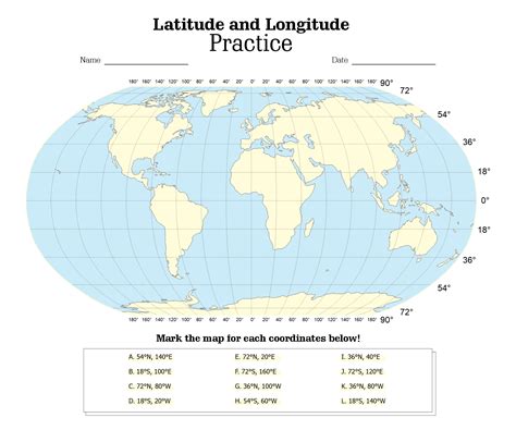 15 Latitude And Longitude Map Worksheet - Free PDF at worksheeto.com