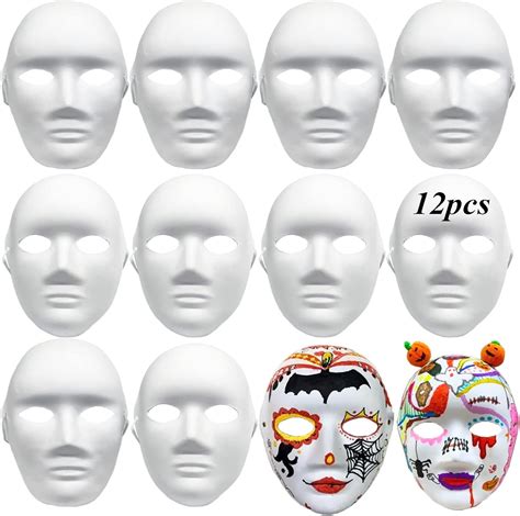 12 Pieces DIY Full Face Masks,Paper Mache Mask,White India | Ubuy