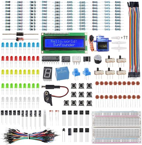 SunFounder Electronics Fun Kit with 1602 LCD Module,breadboard,LED ...