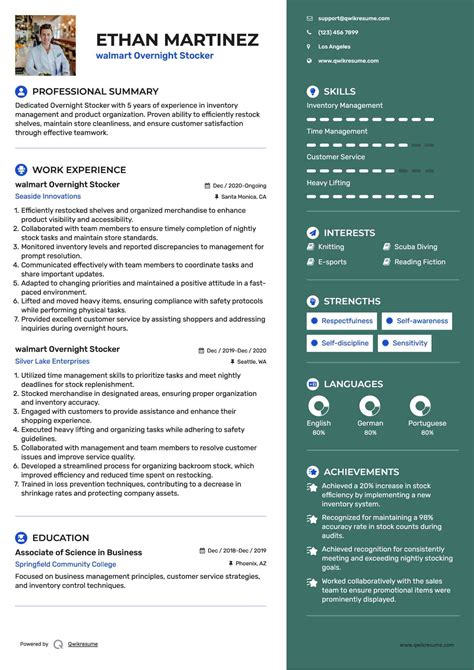 10+ walmart Overnight Stocker Resume Samples & Templates for 2025