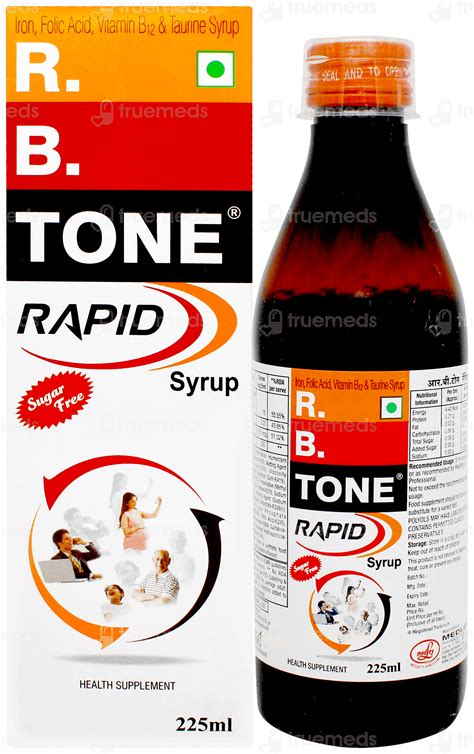 R B Tone Rapid Sugarfree Syrup 225 Ml - Uses, Side Effects, Dosage ...