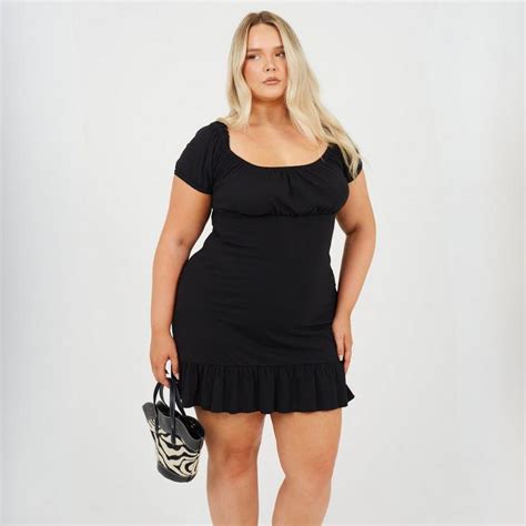 Brave Soul Plus Size Milk Maid Dress with Puff Sleeve | Sports Direct