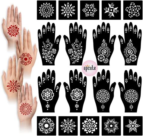 Henna Tattoo Stencil Kit/Temporary Tattoo Template Set of 20 Sheets ...