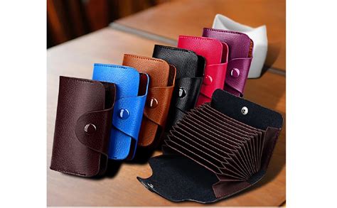 Stealodeal Dark Brown 15 Slots Leather Credit/Debit Card Holder Wallet ...