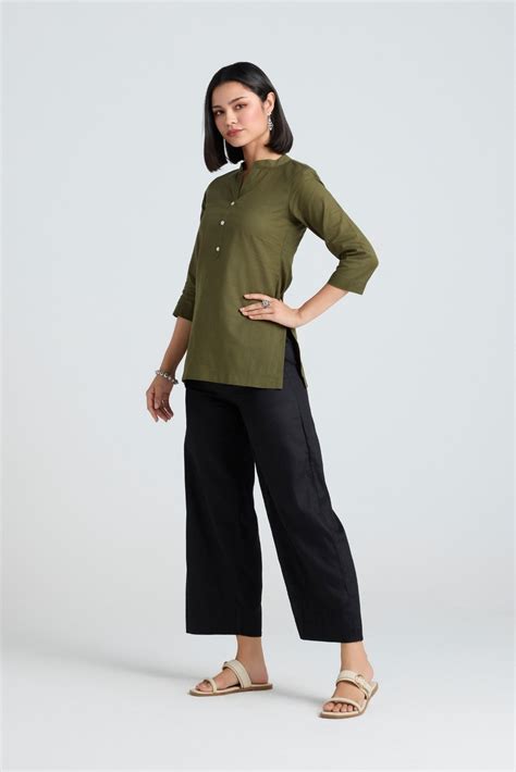 Prashi Linen Short Kurta – House of Ayuda