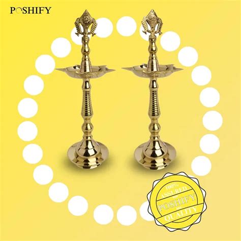 Poshify Gold Brass Exquisite Shank & Chakra Designed Traditional Kerala ...