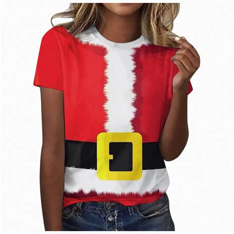 Ccpelsie Christmas Shirts for Women Christmas Tshirt Cute Graphic Tee ...