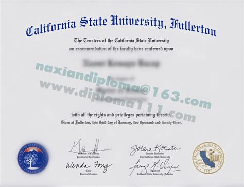 美国CSUF毕业证PDF电子图，加州州立大学富勒尔顿分校文凭质量