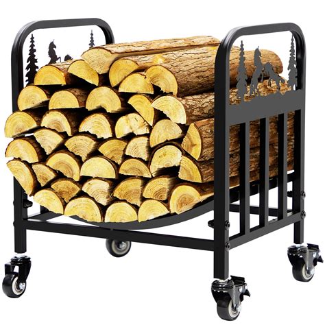 Amazon.com: FAMIDGE Firewood Rack Indoor, Wood Rack with Wheels ...